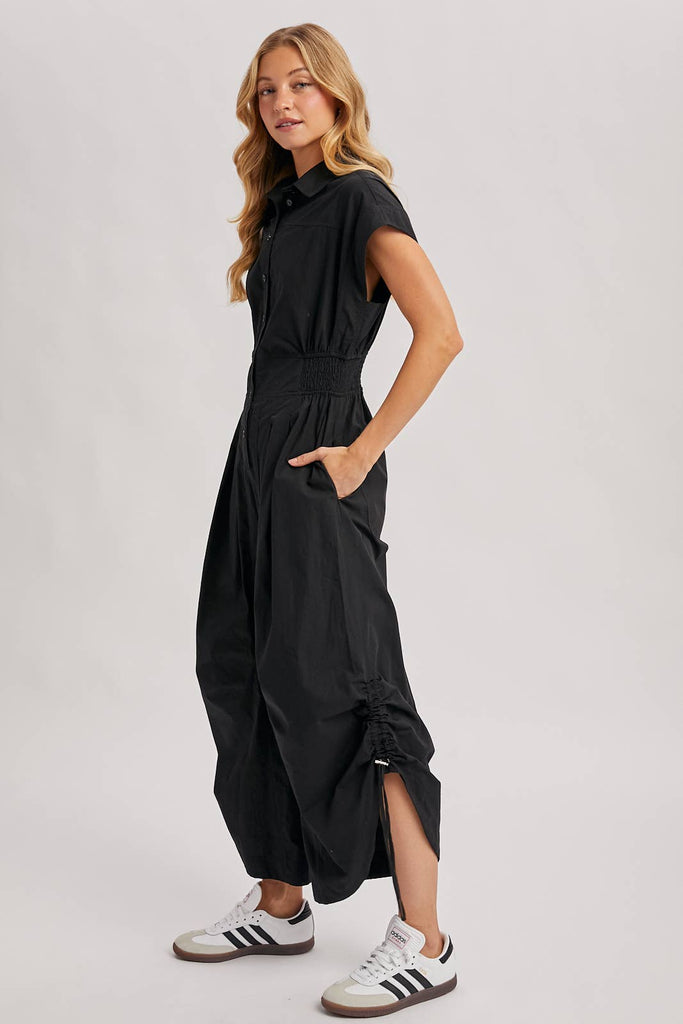 Cotton Utility Shirting Jumpsuit
