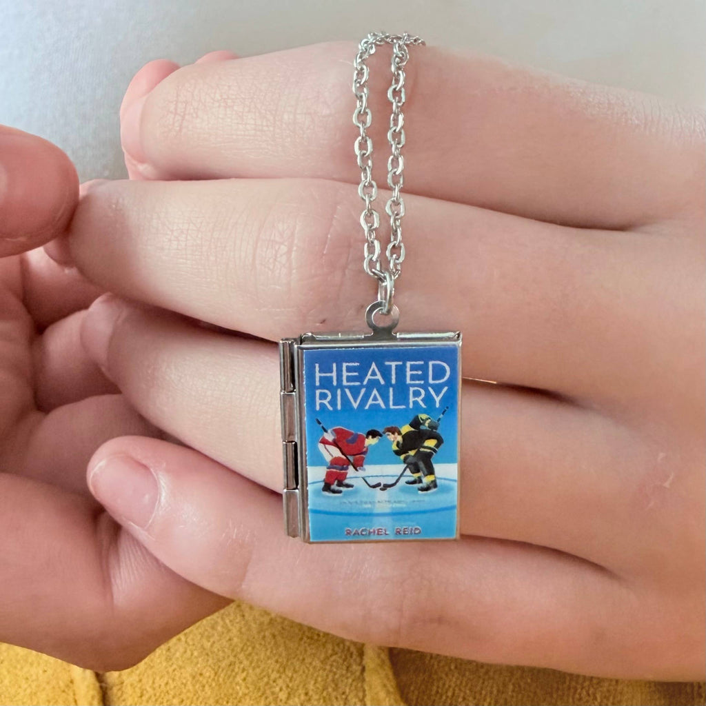 Book Locket Necklace - Heated Rivalry : Stainless Steel