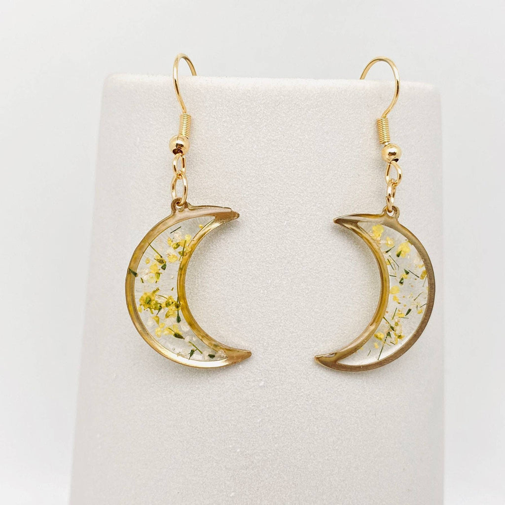 Pressed Flower Moon Earring
