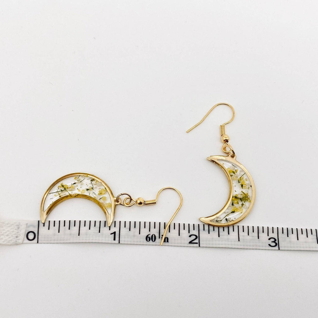 Pressed Flower Moon Earring