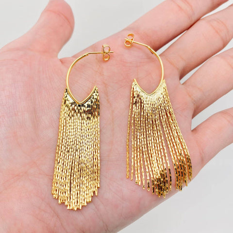 Seed Bead Drop Ball Earrings: