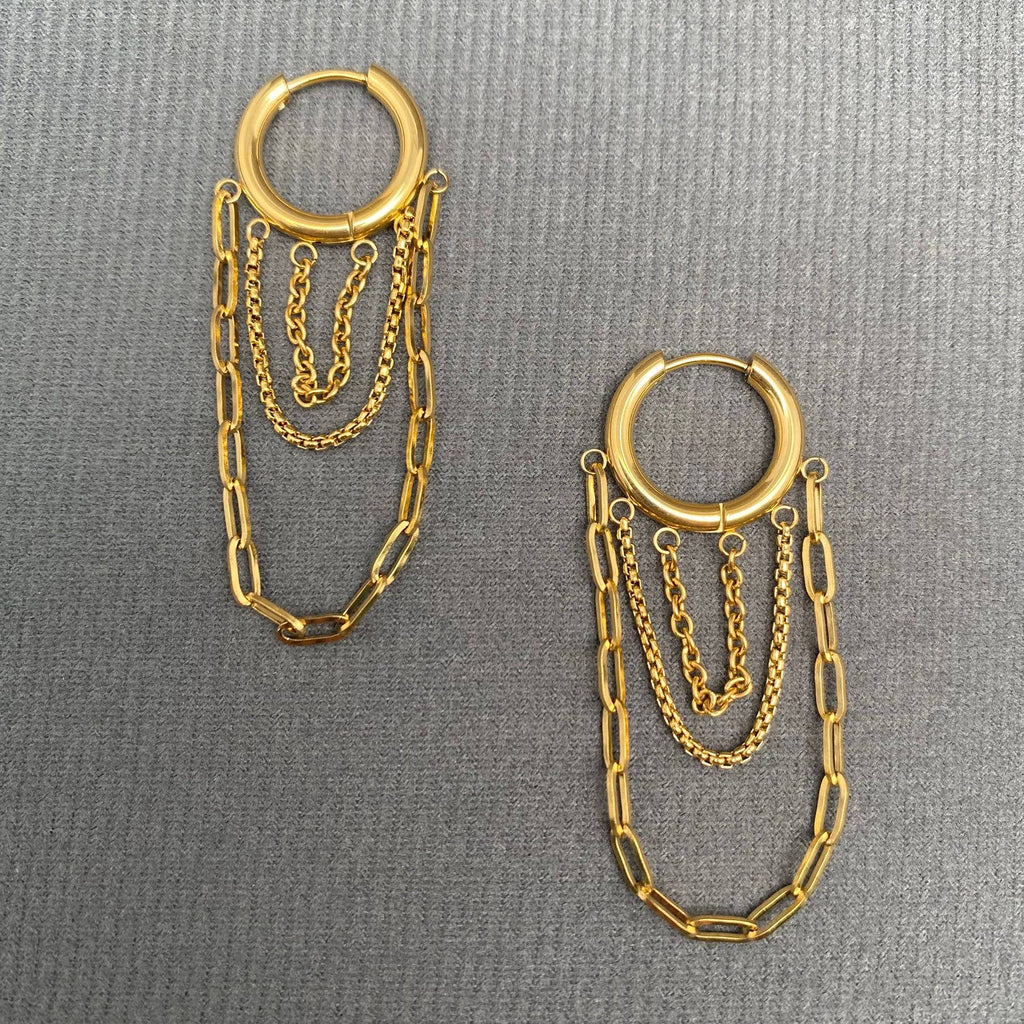 Chain Fringe 18K Gold Plated Earrings