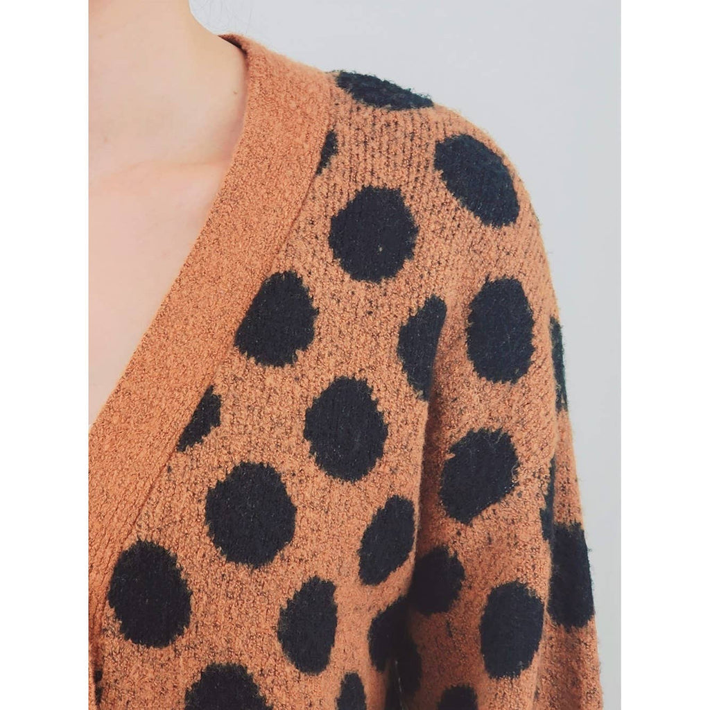 Polka Dot Open Front Cardigan