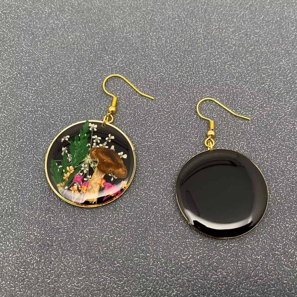 Dried Flowers & Mushroom Earrings