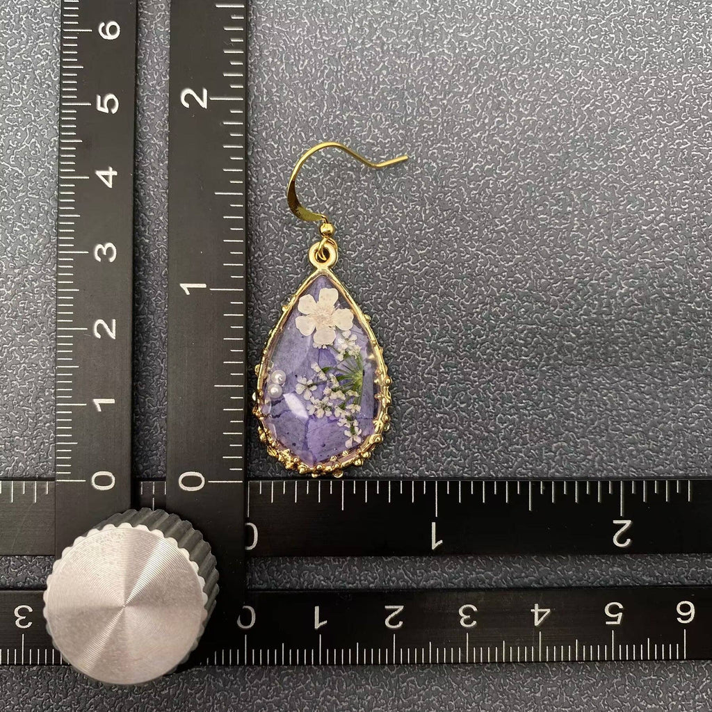 Periwinkle Flower Dangle Earrings