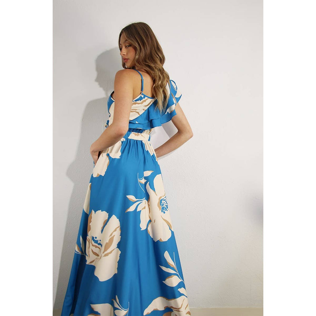 Jardin De Fleur Maxi Dress: Blue