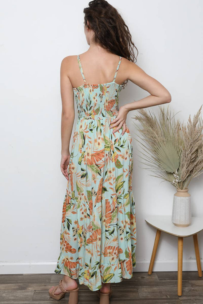 Tropical Twist Cut-Out Maxi Dress