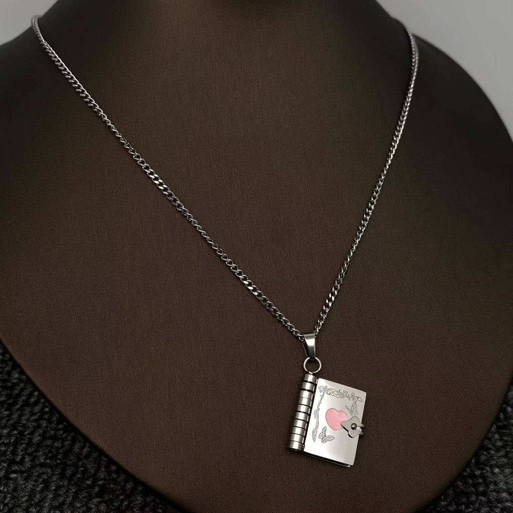 Book Lover Book Charm Necklace: Gold