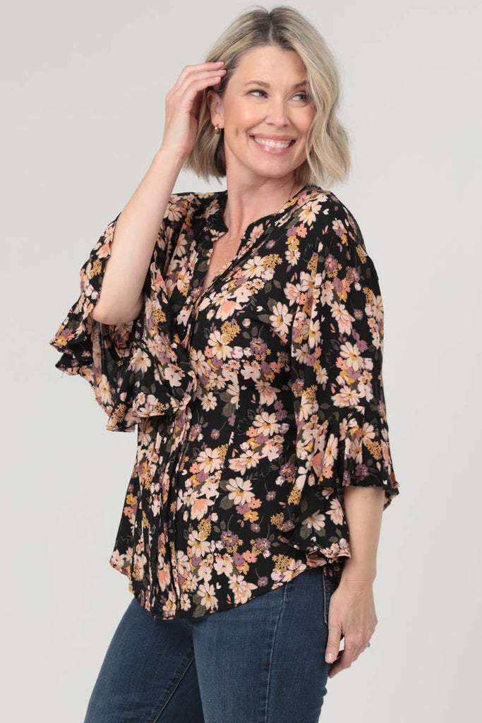 Ruffled Floral Fit Blouse
