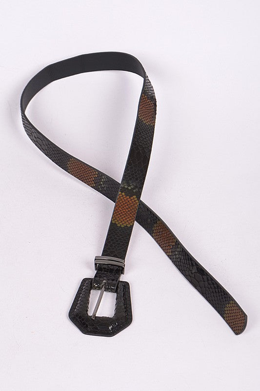 Faux Snake Skin Belt: Black