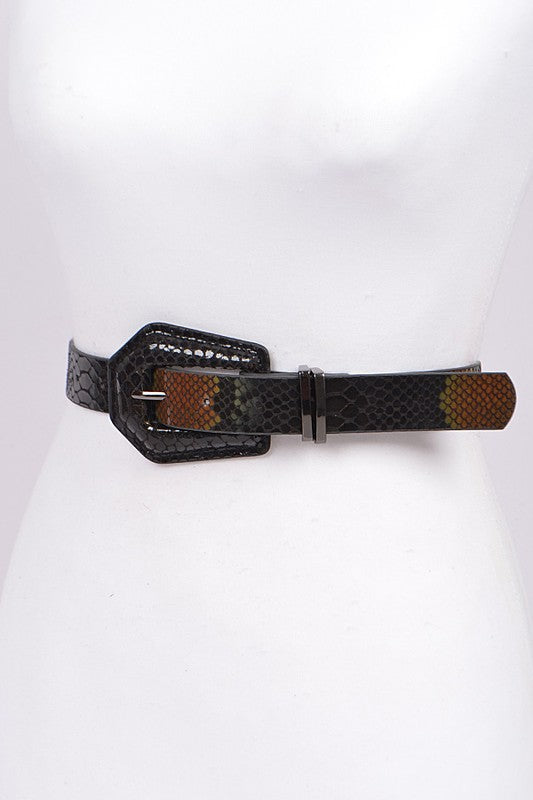 Faux Snake Skin Belt: Black