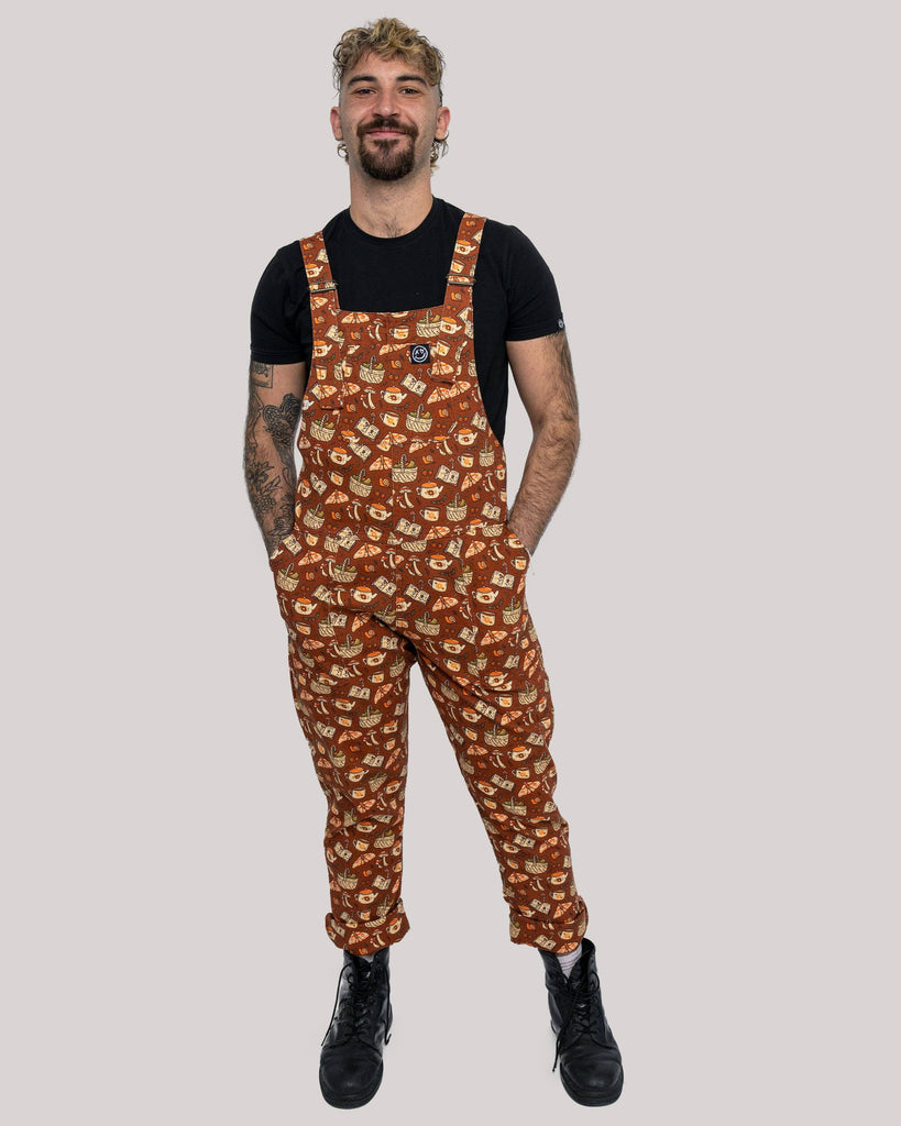 Mushroom Tea Party Stretch Dungarees