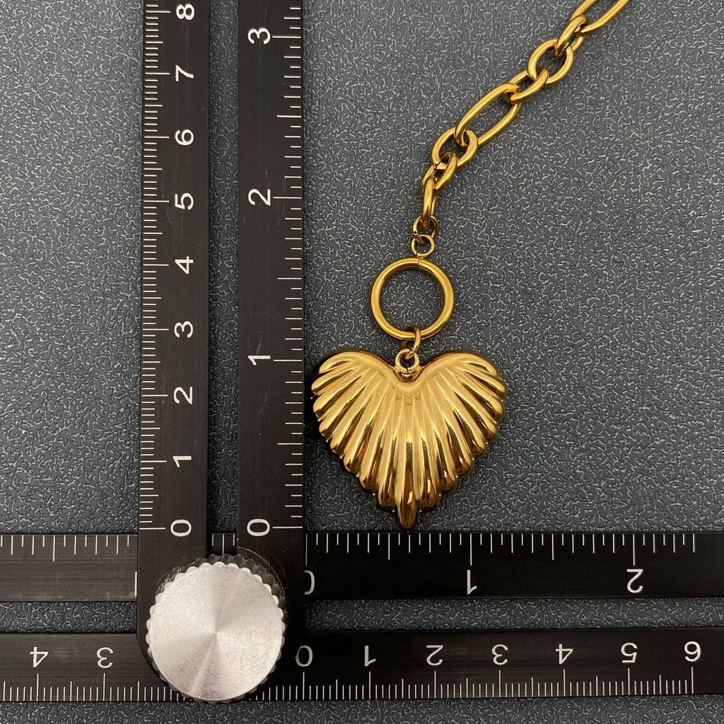 Golden Heart Charm Buckle Chain Necklace