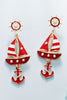 Sail Away Earrings: Red
