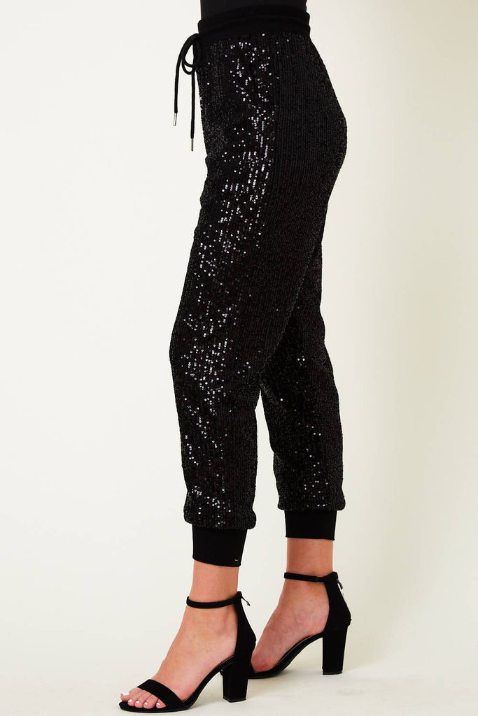 Black Sequin Jogging Pants