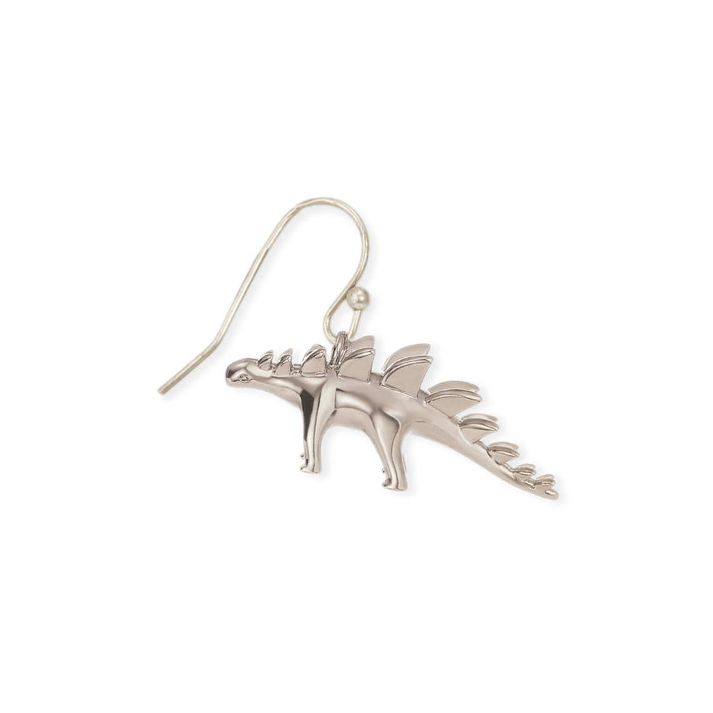 Silver Stegosaurus Earrings