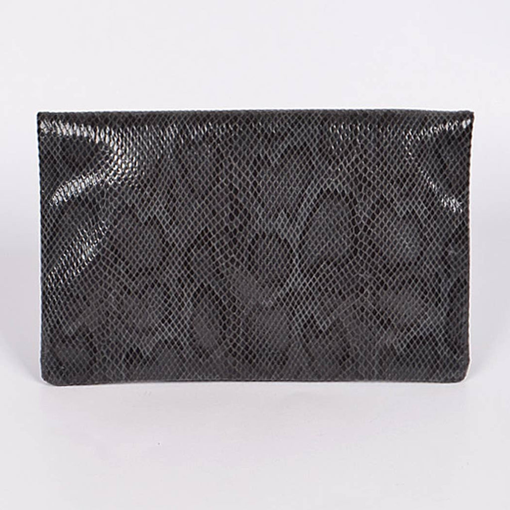 Green Faux Python Clutch