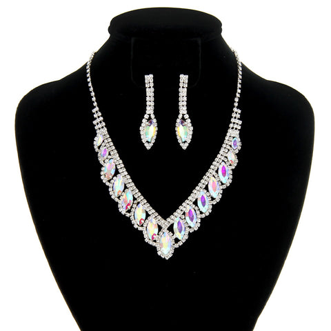 Waterfall Necklace Set: Silver