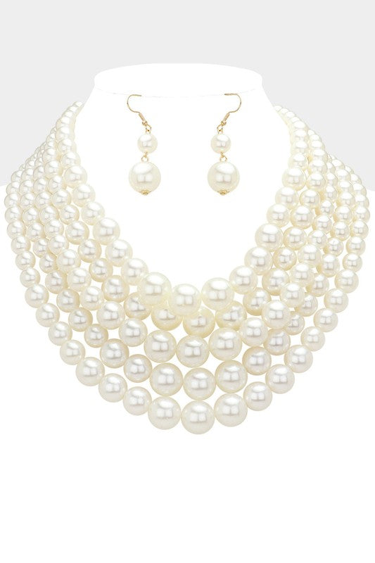 Multi-Strand Pearl Necklace