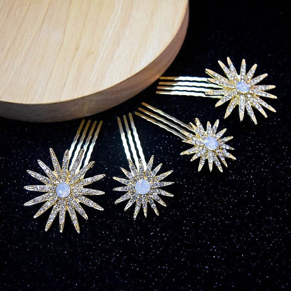 4pc Rhinestone hair Comb Set