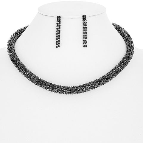 Triple Strand Necklace Set: Teal