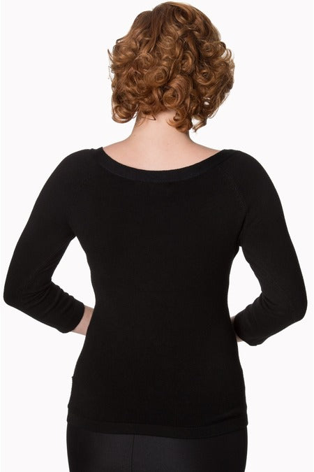 Pretty Illusion Knit Top: Black