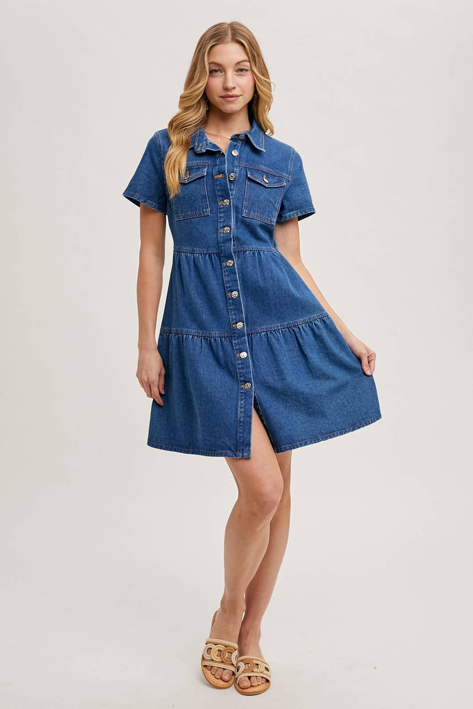 Tiers of Joy Denim Dress