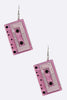 Cassette Tape Earrings: Hot Pink