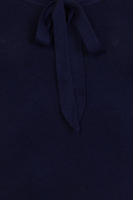 Pretty Illusion Knit Top: Navy