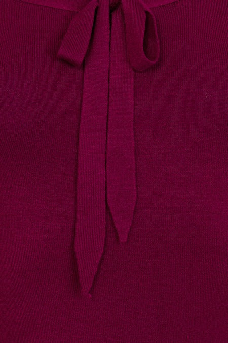 Pretty Illusion Knit Top: Bordeaux