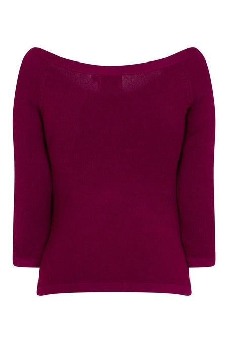Pretty Illusion Knit Top: Bordeaux