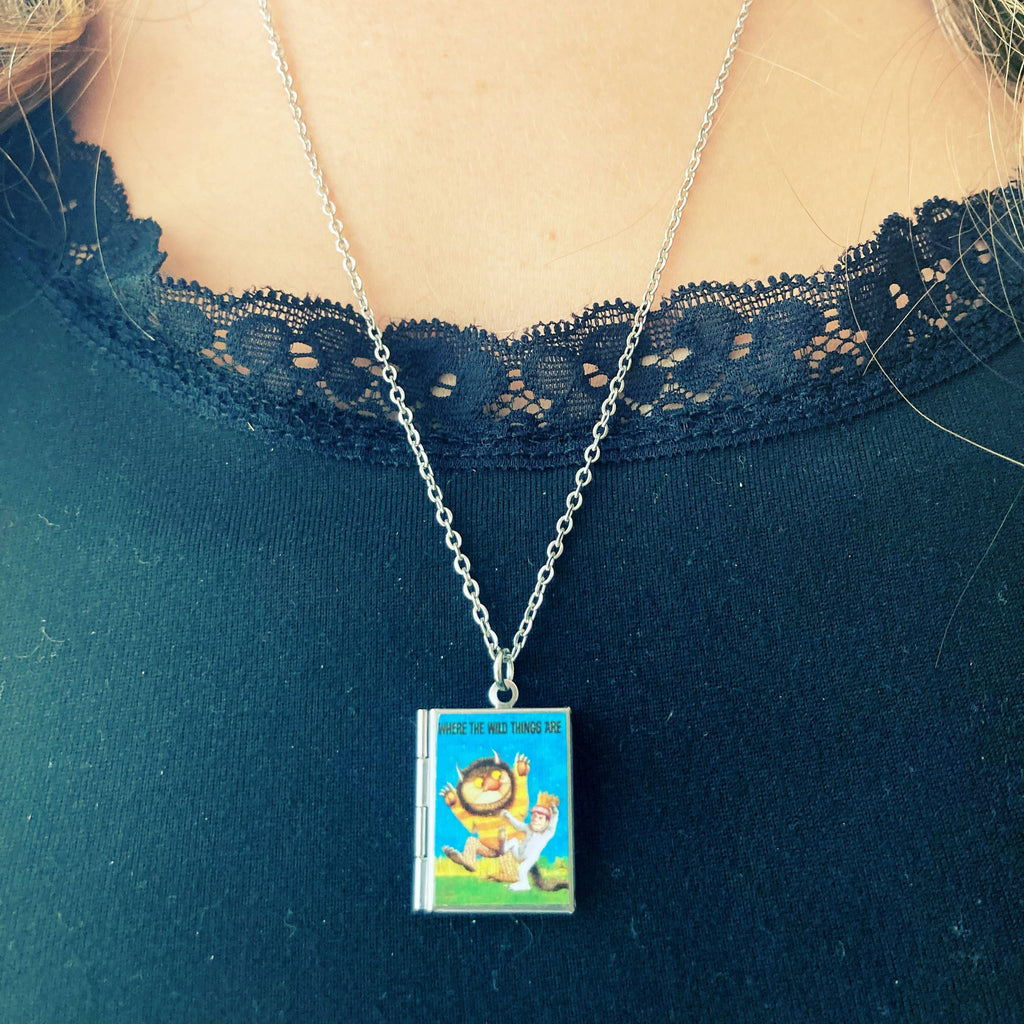 Book Locket Necklace - Where the Wild Things Are: Stainless Steel