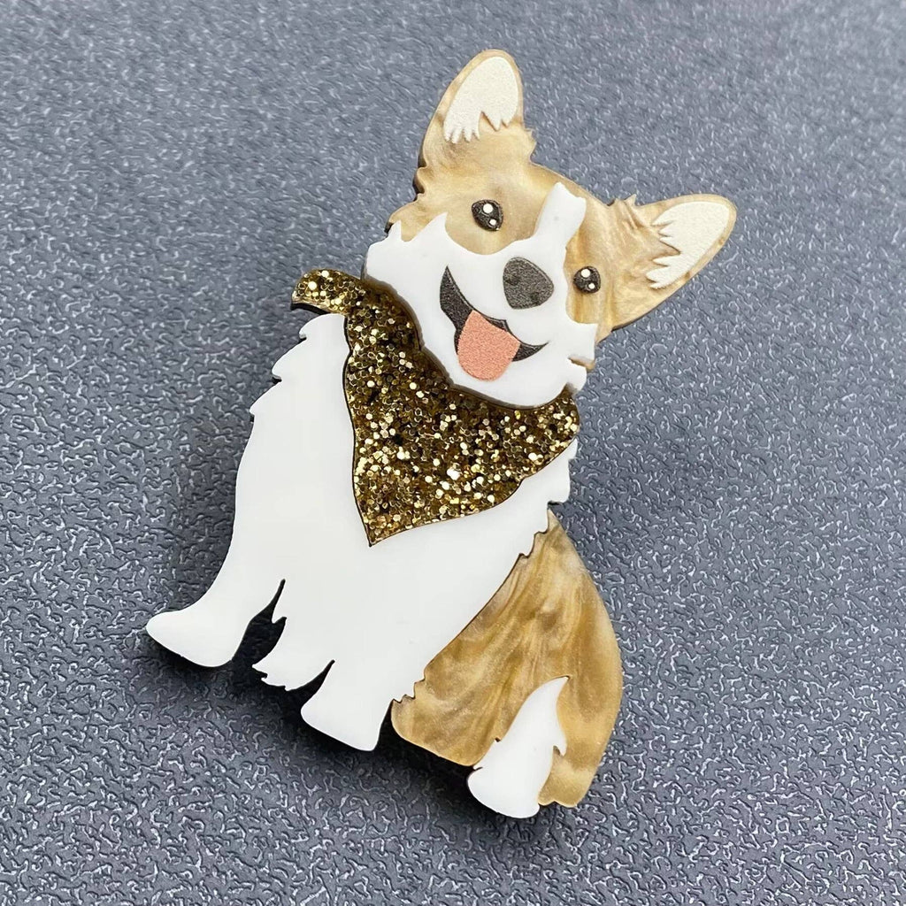 Corgi Acrylic Brooch