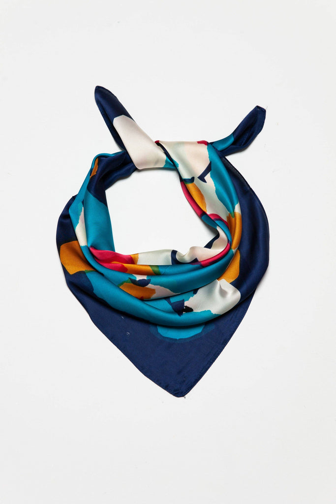 Abstract Floral Silky Scarf