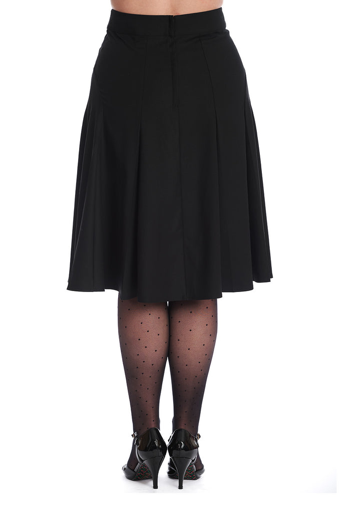 Classic Panel Swing Skirt: Black