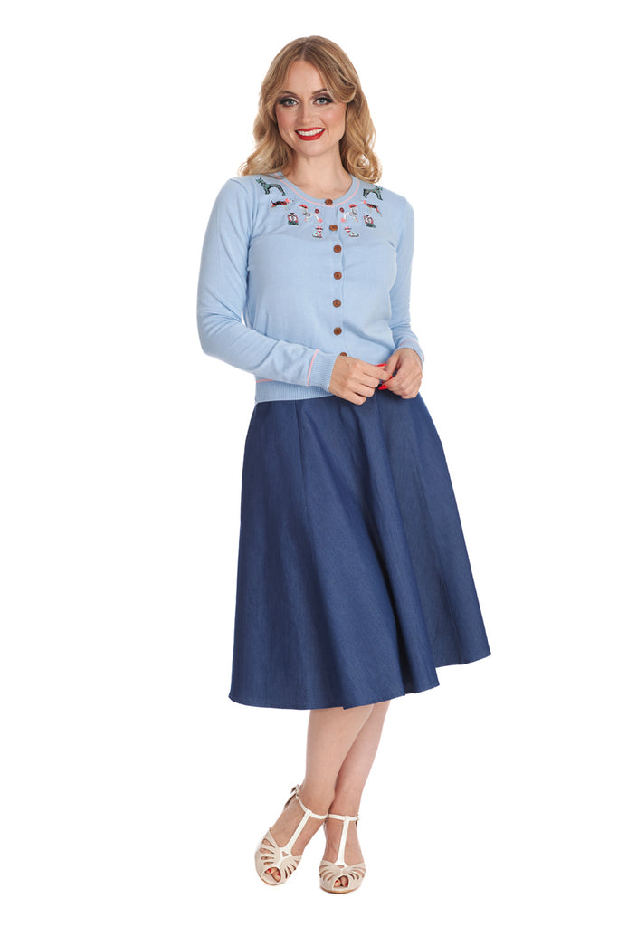 Summer Denim Swing Skirt