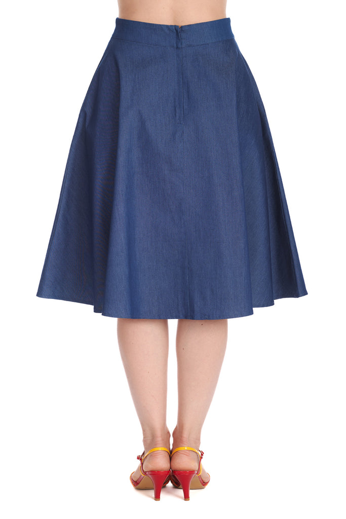 Summer Denim Swing Skirt