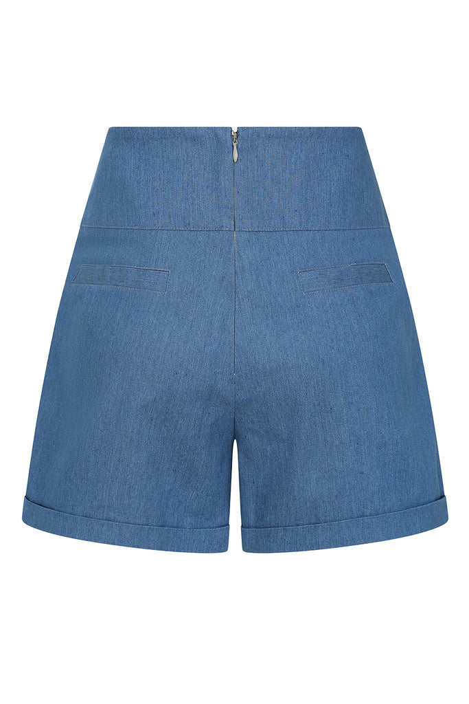 Denim Swallows Hi-Waist Shorts