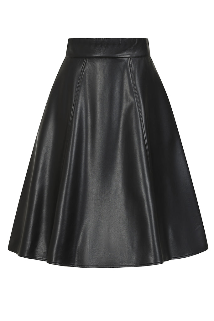 Leatherette Swing Skirt