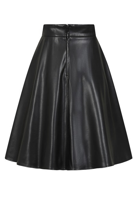 Leatherette Swing Skirt