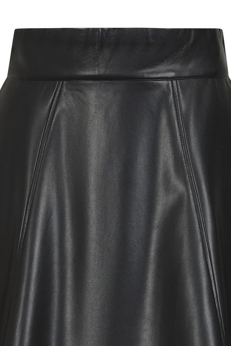 Leatherette Swing Skirt