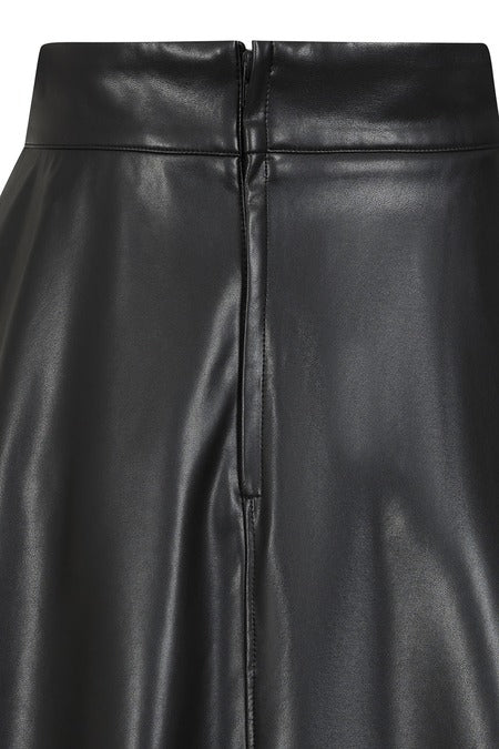 Leatherette Swing Skirt