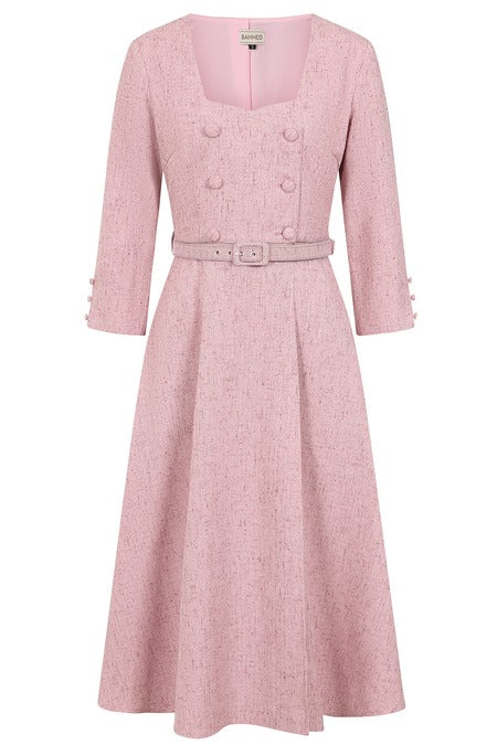 Isobel Pink Tweed Dress