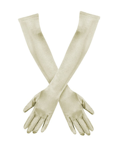 Satin Wrist Gloves: Navy