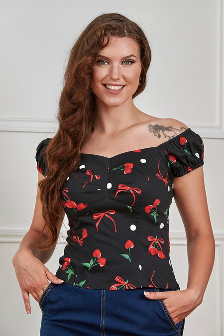 Bows & Cherry Dolores Top
