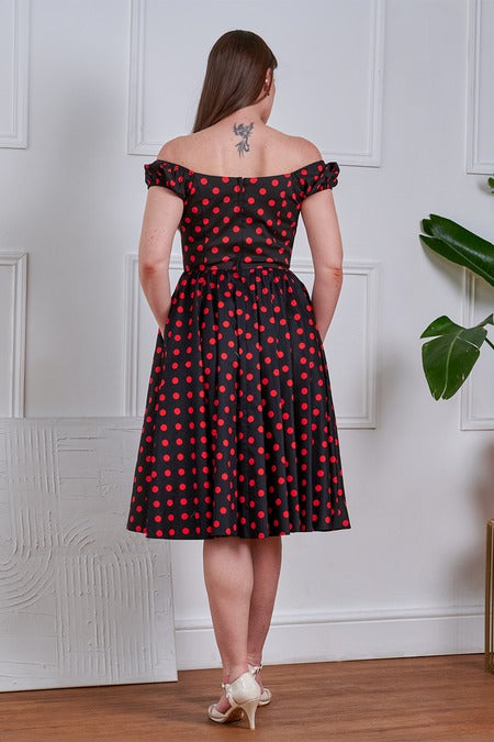 Lipstick Dots Swing Dress