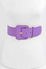 Faux Leather Buckle Belt: Purple