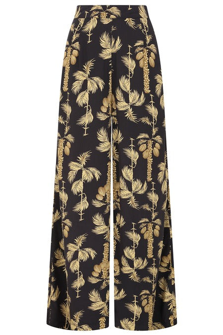 Golden Palm Palazzo Pants