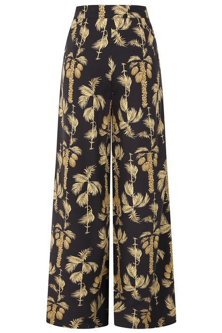 Golden Palm Palazzo Pants