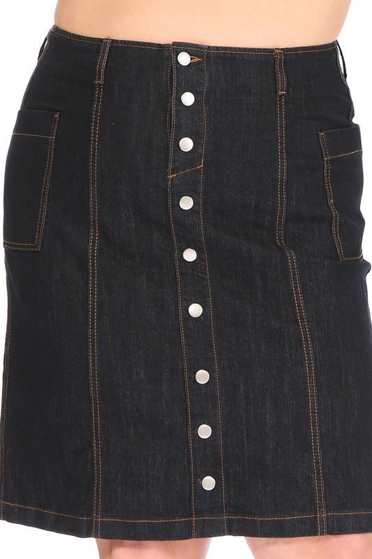 Dark Denim Vintage Style Aline Skirt